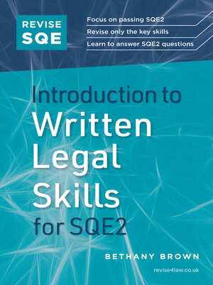 cover image of Revise SQE Introduction to Written Legal Skills for SQE2